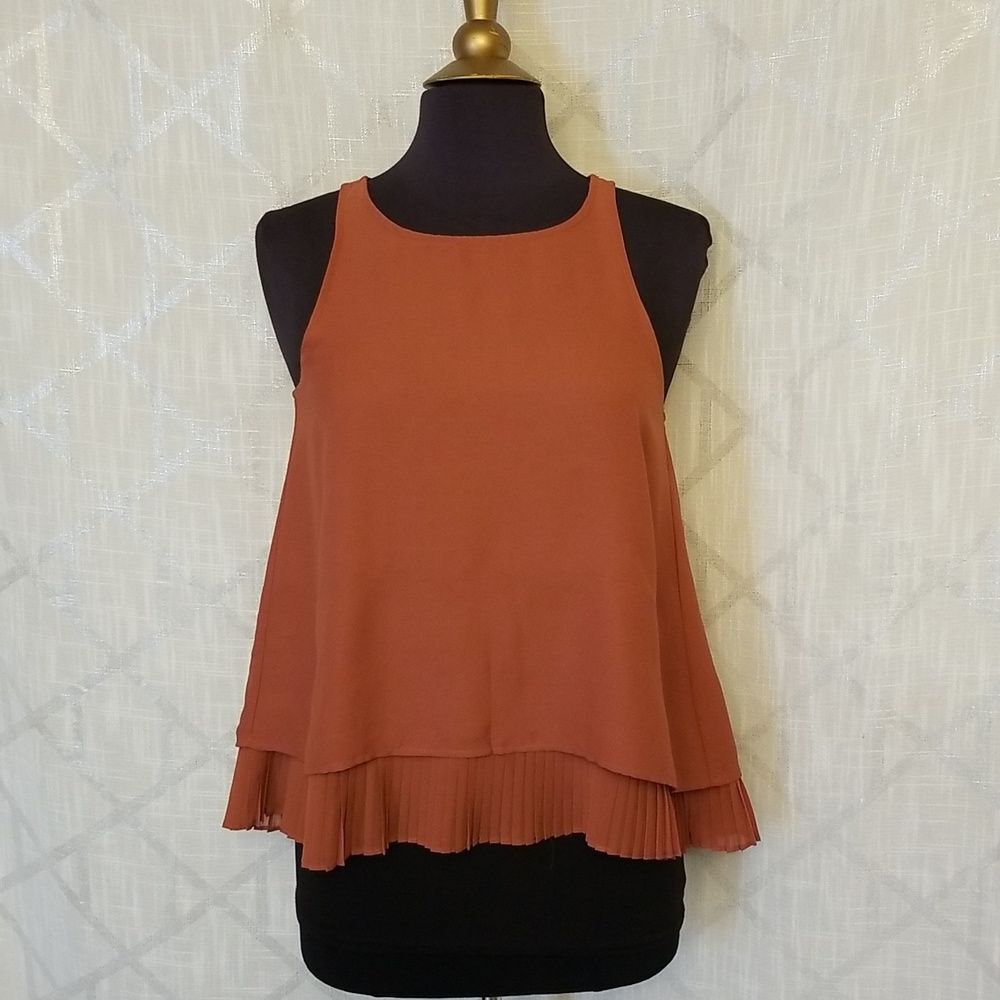 Abercrombie & Fitch Women's Top Small Orange Preppy Sleeveless Summer
